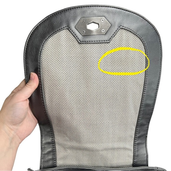 Steve Madden Gray Woven Faux Leather Crossbody Saddle Bag Purse - Picture 5 of 13